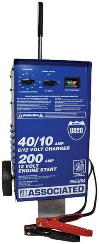 Associated Equipment US20 6/12 Volt Value Battery Charger Blue 24 Inch