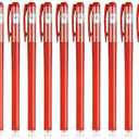 Pack of 2 JANEMO 12pcs Ballpoint and Gel Pens, Office Supplies, Black and Red, Frosted Carbon Neutral 0.5mm Business Pens