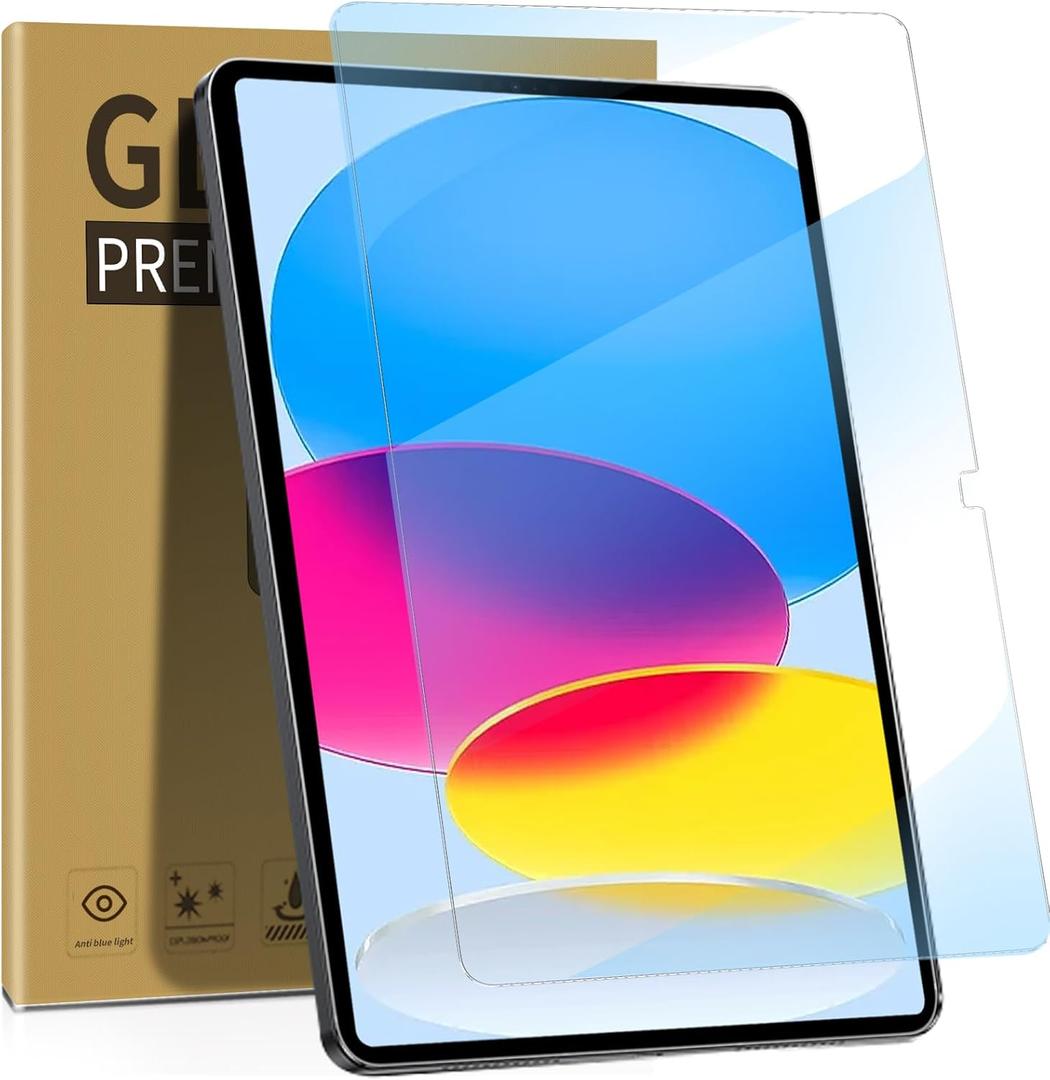 ZenRich [2Pack] Tempered Glass Screen Protector for iPad 11 (A16) 2025/iPad 10th Generation 10.9'' 2022 with [Anti Blue Light] [Anti-Glare] 9H Hardness/Bubble Free/Case Friendly/Pencil Compatible