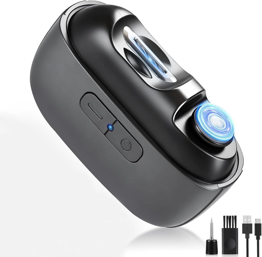 3-in-1 Electric Nail Clipper & Electric Nail Trimmer with LED Light, 2-Speed Rechargeable Baby Nail Clippers, Safe Electric Nail Clippers for Seniors and Adults, Pain-Free Fingernail Care (Black)