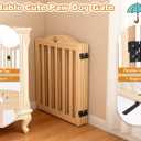 Dog Gate Indoor Wooden Freestanding Pet Gate - 23.6" H 4 Panels
No-Painted Folding Gate For Dogs, Portable Foldable Doggy Puppy Fence for Doorways Stairs Hallways