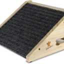 Wooden Dog Ramp for Bed, Sofa - Portable Pet Ramp with Non-Slip Carpet Surface & Bone-Shaped Handle, Senior Dog Stairs for Small Medium Breeds