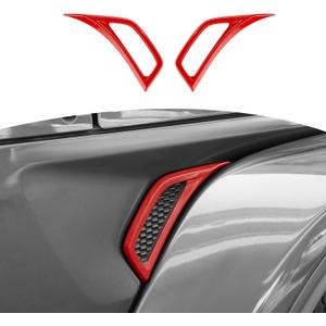 RT-TCZ for Jeep JL Side Fender Vent Decal Trim Cover for Jeep Wrangler JL JLU 2018-Present for Gladiator JT 2020-Present Red Exterior Accessories 2pcs