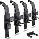Matteblack Magic Hanger Headrest Holder Organizer, Behind Over The Seat Car Hooks-Hang Purse Grocery Bags-4Pack (Frosted Black)