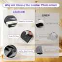 Popotop Photo Album Self Adhesive Scrapbook for 4x6 5x7 8x10 photos for Wedding Gifts & Baby Book, Leather Hardcover DIY Memory Book for Anniversary Family with Postcard, with A Scraper & Metallic Pen (12.6"x13.2" 20pages, Purple)