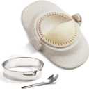 Empanadas Press Maker Mold Set,4-inch Dumpling Maker With Dough Cutter, Professional Kitchen Gadget for Empanada, Pierogi, Pastelitos, Calzone, Turnovers 4"-White
