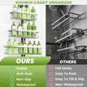 vorona Shower Caddy Hanging, 3 Tier Adjustable Rustproof Shower Organizer Hanging, Anti-Slip Buckle, Stainless Steel Shower Racks for Inside Shower with 8 Hooks, Shower Rack Bathroom Accessories