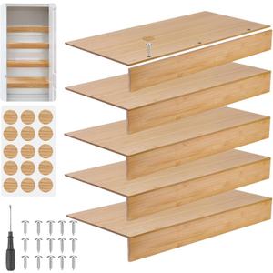 5 Pcs Bamboo Wood Wire Shelf Cover, Wire Rack Covers for Shelves, 24 x 12 Inch Shelf Covers for Wires Shelving, Board for Pantry, Store, Kitchen, Removable Closet, Office 5 Pcs Bamboo Wood Wire Shelf Cover, Wire Rack Covers for Shelves, 24 x 12 Inch Shelf Covers for Wires Shelving, Board for Pantry, Store, Kitchen, Removable Closet, Office