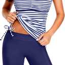 Yonique Women Two Piece Tankini Swimsuits with Shorts Athletic Bathing Suit with Swim Shorts Racerback Swimwear, Large