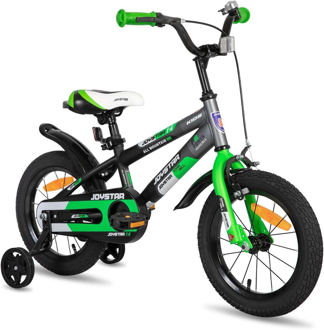 JOYSTAR New Berry Kids Bike for Boys and Girls Ages 3-12 Years Old, 12 14 16 Inch Kids Bicycles with Training Wheels, 20 Inch Bike with Kickstand, Multiple Colors (Green)