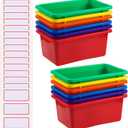 Zonon 12 Pcs Plastic Cubby Storage Bins, Mixed, 11.61 x 7.68 x 4.92