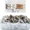 70 Pcs Stainless Steel Clothes pins with Durable Plastic Organizer Heart Design Clothespins Metal Laundry Pegs for Clothes Sock Blanket Food Sealing Photos