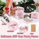 24 Pieces Mini Suitcase Party Favor Boxes Mini Pink Luggage Gift Suitbox Vintage Candy Tin Suitcase with Handles, Labels and Twine for Travel Themed Party Bridal Shower Wedding Decoration