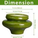 Ceramic Planters for Indoor Plants 11 Inch - Bonsai Plant Pots Outdoor, Large Planters for Indoor Plants, Green Planter with Drainage Hole, Flower Pot for Garden Decor, Gift for Women Men