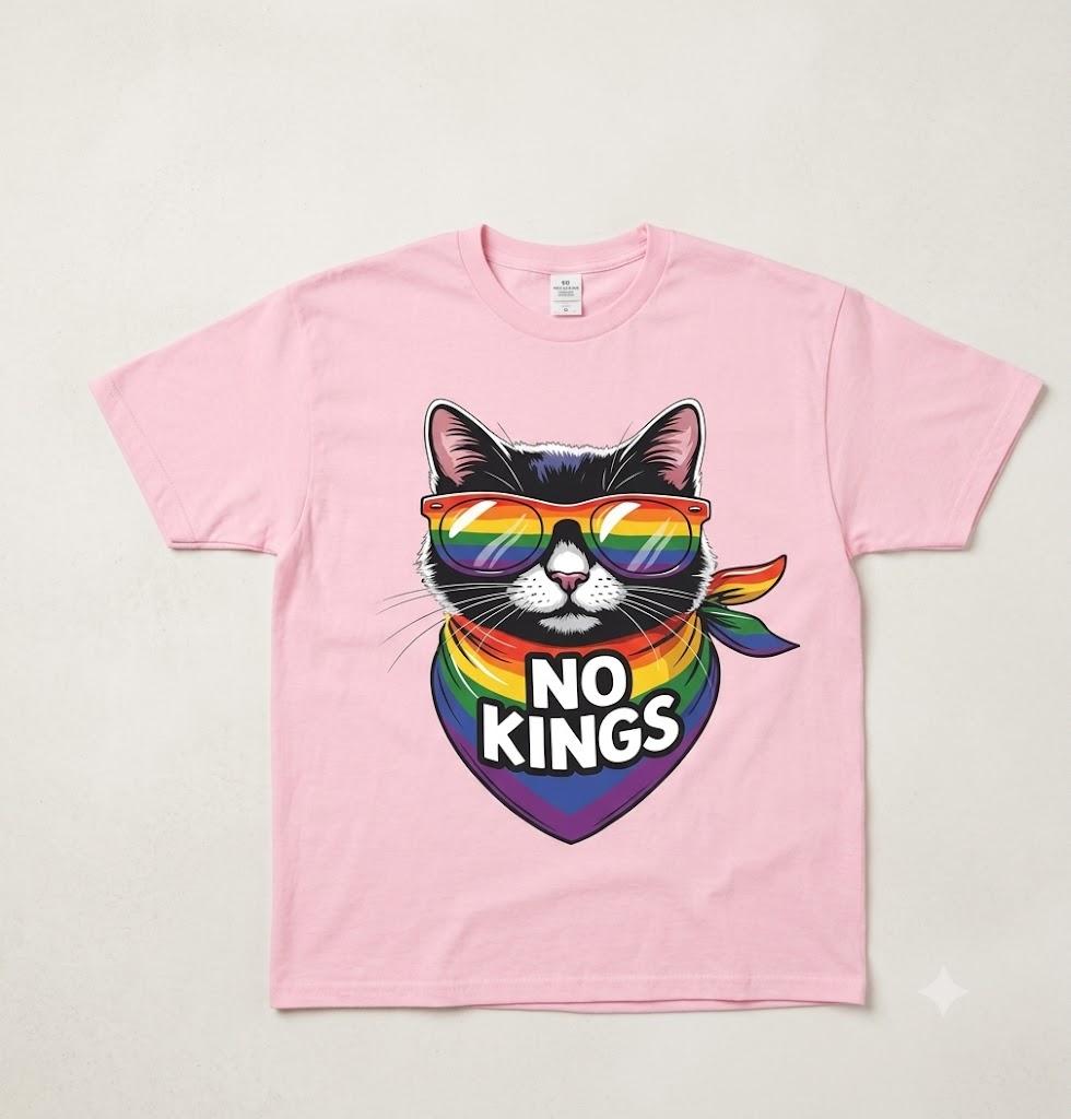 No Kings Pride Cat T-Shirt pink 3XL