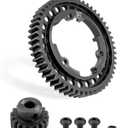 54T Hardened Steel Spur Gear with 18T Motor Pinion Gear, 1 Mod M1 Gear Set 6449 Compatible with Traxxas 1/5 X-Maxx 1/7 XO-1 1/10 Maxx 1/10 E-Revo 2.0 VXL RC Cars Replacement Upgrade Parts