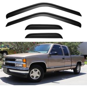 Window Visors Rain Guards for 1988-1999 Chevy/GMC C1500/ C2500/C3500/ K1500/ K2500/ K3500 Extended Cab, Out-Channel Window Vent Wind Deflectors Visors Shades
