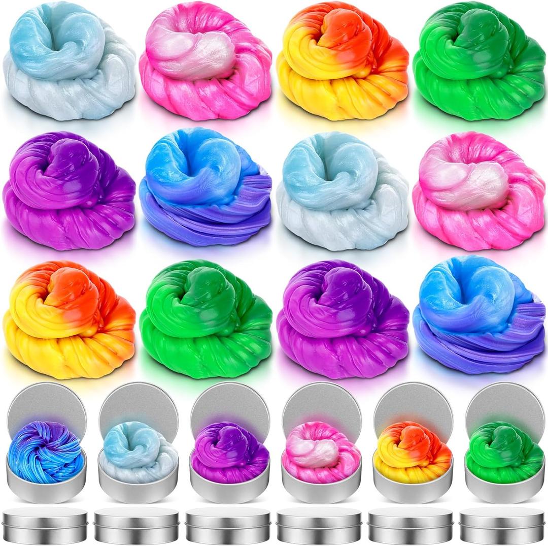 12 Pcs 1.76 oz Large Heat Sensitive Color Changing Fidget Putty, Therapy Putty Toy for Girls Boys Sensory and Tactile Stimulation, ADHD Fidget Toy, Parties, Classroom Rewards