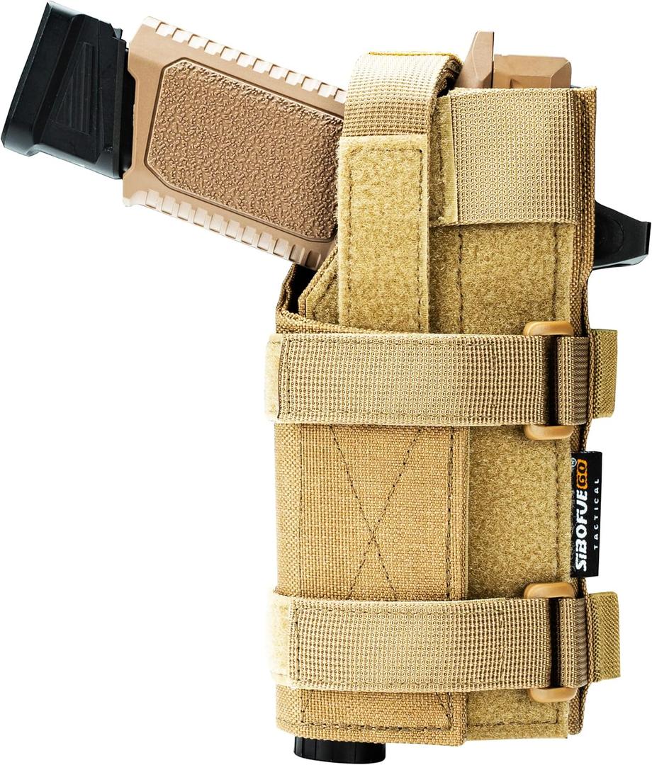 Universal Gun Holster Molle Holster - Adjustable Molle Pistol Holster for RDS Red Dot Sights,Airsoft Pistol Holster for 1911, Glock, Sig, and More. (Coyote Brown)