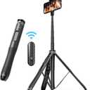 ATUMTEK 51" Selfie Stick Tripod, All in One Extendable Phone Tripod Stand with Bluetooth Remote 360 Rotation for iPhone and Android Phone Selfies, Video Recording, Vlogging, Live Streaming, Black