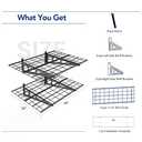 FLEXIMOUNTS 2-Pack 2x4ft 24-inch-by-48-inch Wall Shelf Garage Storage Rack Wall Mounted Floating Shelves, Black (2x4 ft)