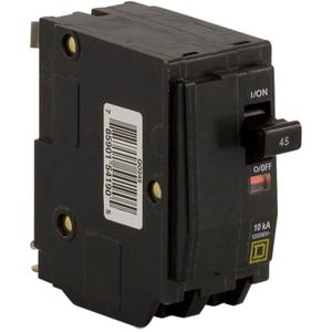 Mini circuit breaker, QO, 45A, 2 pole, 120/240VAC, 10kA, plug in, consumer pack
