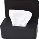 Diaper Wipes Dispenser, Tissue Storage Box Case, Wet Wipe Dispenser Holder with Lid for Home, Office, Cars (Black)