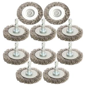 10pcs 2" Stainless Steel Wire Wheel Brushes Kit for Drill with 1/4-Inch Hex Shank