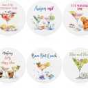 6 Pcs Mahjong Cocktail Coasters 4 Inches Round Ceramic Absorbent Drink Coasters Decorative Mahjong Lover Gifts for Christmas Kitchen Table Decoration for Kinds of Cups, Drink, Table Game