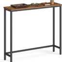 VASAGLE BARNET Collection - Console Table, Thin Narrow Entryway Doorway Table, One Piece Top, for Hallway Bedroom, Steel Frame, Modern, 1 Tier, Rustic Brown and Ink Black ULNT035KD01S