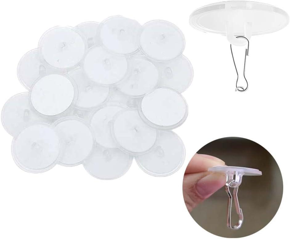 2 x 40 Pack Self Adhesive Wall Hook Sticky Ceiling Hooks Small Disc Sticker Hanger for Christmas Festival Wedding Decorations Baloon Storage Display 2cm/0.78