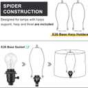 Lampshades Set of 2, Black Fabric Lamp Shades 11.6" Top x 12.6" Bottom x 9.8" High Drum Lampshades for Table Lamps, Floor Lamps, Pendant Light, E26 Base Harp Holders Included