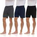 Essential Elements 3 Pack: Men's Cotton Shorts - 100% Cotton Lounge Athletic Casual Sleep Casual Pajama PJ Shorts (Small)