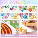 3 x Hot Air Balloon Door Decal - Colorful Inspirational Window Door Clings Stickers Soaring to New Heights Positive Saying Wall Decals Motivational Phrases Sticker for Classroom Nursery Bedroom Decors