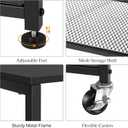 ETELI 3 Tier Side Table with Wheels Black Rolling End Side Table Small with Storage Shelves Industrial Night Stand for Small Space Living Room Bedroom Kitchen Office
