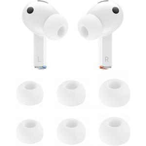 ALXCD Ear Tips Compatible with Galaxy Buds 3 Pro Earbuds SM-R630N, S M L Sizes Silicone Replacement Earbuds Tips Rubber Eartip, Compatible with Galaxy Buds 3 Pro SM-630N 3 Pairs White