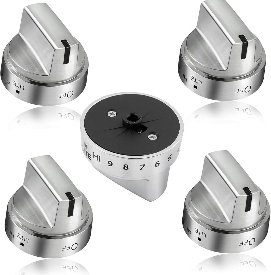 Upgraded WB03X24818 Gas Stove Knob -Compatible with GE Burner Accessories - Replace 4363588, AP5989029, PS11729081, EAP11729081-5 Pcs