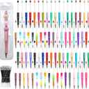 600 Pieces Beadable Pens - 200 Plastic Beadable Pens Bulk, Refills & Pen Bags Included - Beaded Pens Kit Cute Ballpoint Pens Black Ink - DIY Pens for Students & Teachers (Multicolor) (3 Count (Pack of 200))