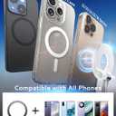 BEBEAR Car Phone Holder for Magsafe [78+LBS Hyper Suction & 4400gf Strongest Magnetic] 360Adjustable Car Phone Mount, Phone Holders for Car/Gym/Mirror for iPhone 16 Pro Max & Android - White