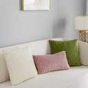 Kevin Textile Pack of 2, Corduroy Soft Solid Spring Decorative Square Throw Pillow Covers Cushion Cases Pillow Cases for Couch Sofa Bedroom Car 22 x 22 Inch 55 x 55 cm, Green