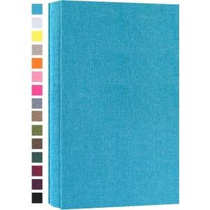 potricher Photo Album for 4x6 300 Horizontal Pockets Linen Cover Small Capacity Picture Book for Family Wedding Baby and Anniversary (Blue)