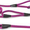 Rope Dog Leash with Two Handles, 6 Foot Heavy Duty Dog Leash with Aviation Aluminum Auto Locking Carabiner, Strong Nylon Pet Lead for Small, Medium, Large Dogs (Rose Red, 6FT-Two Handle)
