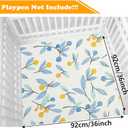 Dog Playpen Bottom Pad Fits for 36 Inch 4 Panels Exercise Pet Playpen, Dog Crate Pad Puppy, Hoop and Loop Design (Note: Playpen Not Included). (White Leaves)