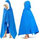 Joiedomi Shark Hooded Towel for Kids Soft 100% Cotton Bath Beach Towel 30" x 50" for Kids 3-10 Years Toddler Pool Poncho with Hood Absorbent Swim Wrap for Boys Girls