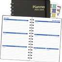 2 x 2025 Planner Weekly & Monthly, 18 Months Daily Planner 2025-2026, Jul.2025-Dec.2026, Calendar Agenda Planner with Tabs Sticker, A5 Size, 100GSM Paper, Black