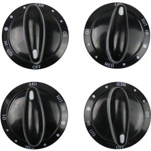 NEW Surface Gas Range Burner Knob 4 Pack Replacement for Whirlpool, Maytag, Magic Chef AP4100044 PS2088607 EA2088607 74011287