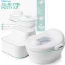 Frida Baby All-in-One Potty, Training Toilet with Toddler Potty Chair, Toilet Seat Topper, Toilet Step Stool, Sink Step Stool, Cleanup Essentials, and Professional Potty Guide