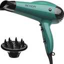 REVLON Volume Booster Hair Dryer with Diffuser | Voluminous Lift and Body | 1875W Blow Dryer with Ionic Technology for Salon Styled Finish with Less Frizz (Green)