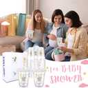 Baby Shower Party 12 oz Disposable Plastic Cup with Lids Elephant Cups Baby Shower Table Decorations Baby Shower Party Disposable Clear Plastic Cups for Party Favors (50, Pink)