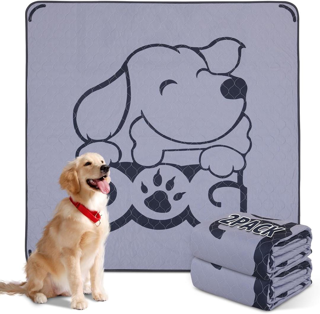 Washable Pee Pads for Dogs with Pheromones : 2 Packs Reusable Puppy Pads Super Absorbnet Dog Floor Mats for Whelping, Incontinence, Training, Crate , 72x72